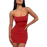 LILLUSORY Women's Mini Sexy Bodycon Dress 2026 Spring Summer Going Out Short Backless Party Club Dresses Y2k Clothes