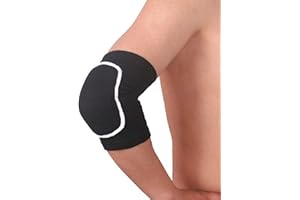YCYU Pair of Compression Elbow Pads Arm Brace Support Fitness Arm Knee Protector Volleyball Basketball Breathable Elbow Wraps (Black)