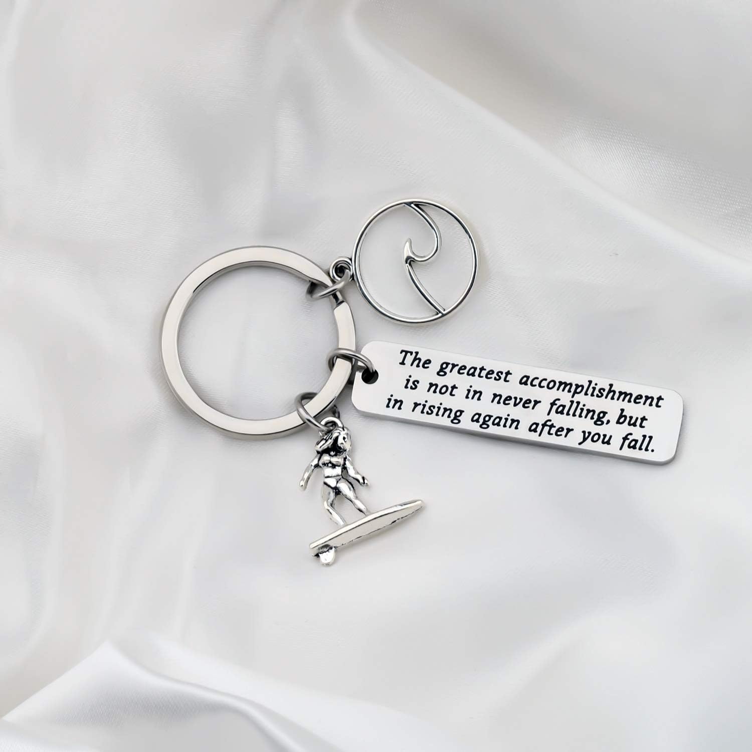 ENSIANTH Surfer Gifts Surfing Keychain Inspirational Surfing Lover Gift Ocean Waves Charm Sport Pendant Surfer Girl Gift for Best Friends (Surfer keychain) - Image 3