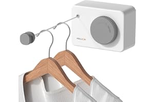 Mbillion Retractable Clothesline 13.8Ft Heavy Duty Clothes Drying Laundry Line for Indoor Outdoor Retracting Hanging Clothing Drying with Retract Rotating Knob to Prevent Sagging