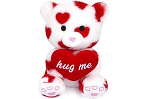 Hagusahuo Cute Teddy Bear Plush Pillow Toy Valentine's Day Plush, Valentine's Teddy Bear Stuffed Animal Doll, Valentine's Day Gift for Girlfriends (Love Bear)