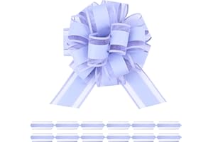 FORBINBO 12 Pcs 6inch Pull Bows - Perfect for Birthday, Christmas, Parties & Holidays - Gift Boxes & Basket Packaging Bows for Valentine's Day Presents & Flower Decorations (Baby Purple)