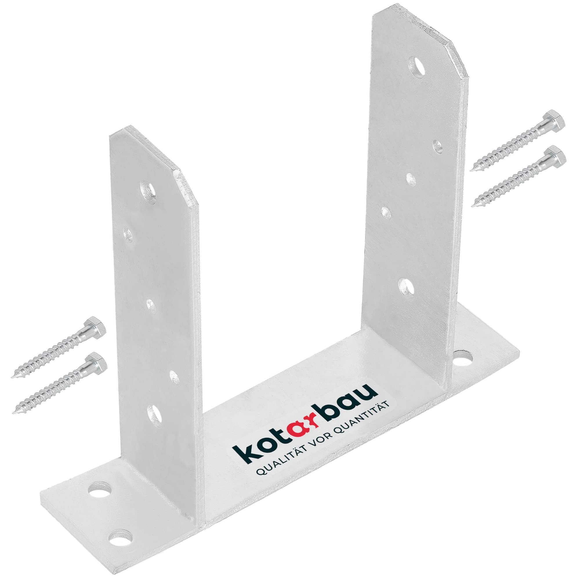KOTARBAU® Fence Post Support - Post Base - TT - Galvanised Steel - 140 mm (5.51 in) - Silver - Heavy Duty - Bolt Down Support - for Decking and Garden Structures