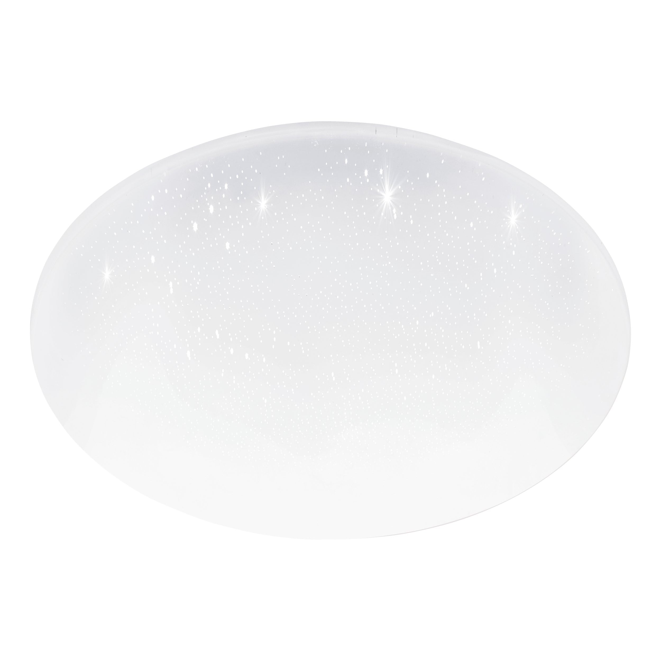 Eglo Pogliola-S Crystal Effect LED Ceiling lamp, Ø 50 cm (19.6"), 1 Bulb Living Room Light, Steel and Plastic, White lampshade, Children’s Room, Kitchen, Office, Hallway Lighting