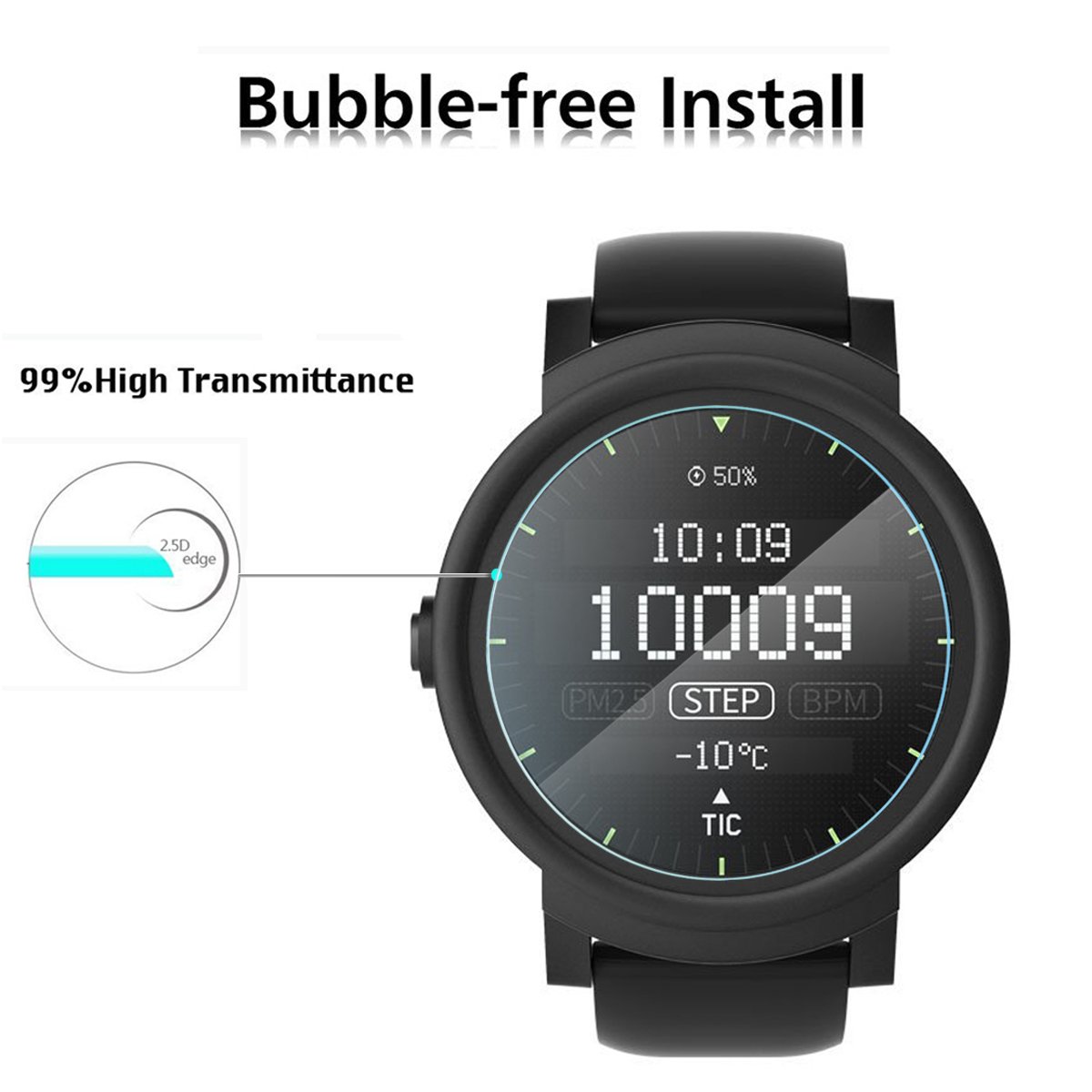 AKWOX [4 Unidades] Protector de Pantalla para Ticwatch 2 ...