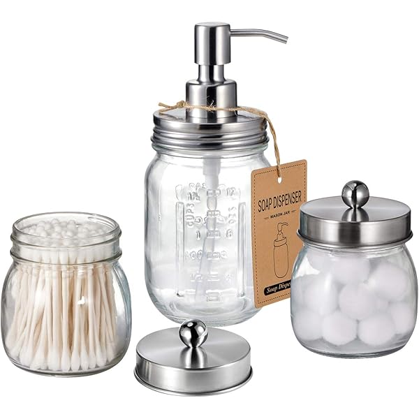 Amazon Com Mason Jar Bathroom Accessories Set Includes Liquid