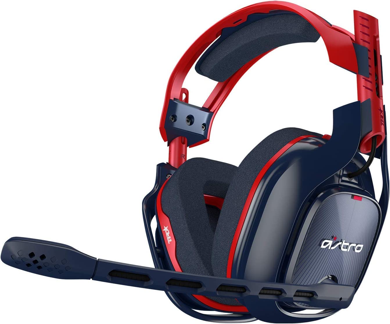 ASTRO Gaming A40 TR-X Edition Wired Gaming Headset, Audio V2, 3.5 mm Audio Jack, Swappable Mic, for Xbox Series X|S, Xbox One, PS5, PS4, PC, Mac, Nintendo Switch, Mobile - Red/Blue