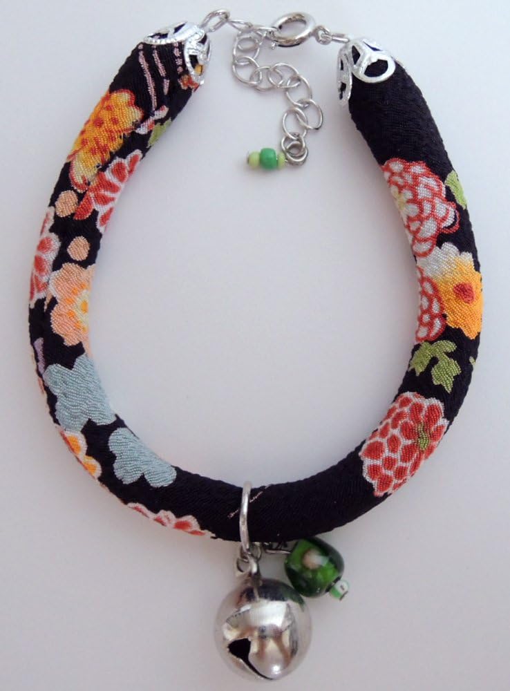 Khusus zakka Chirimen Cat Collar tombo dama with adjustable for Cat S size