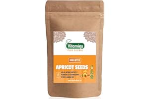 BUY APRICOT SEEDS - VITAMINS PLUS GLOBAL Bitter Apricot Kernels (Seeds), Natural Source of Vitamin B17, Large and Raw, Vegan, Non GMO California Grown Not Turkish Resealable Pouch 1lb - 16oz