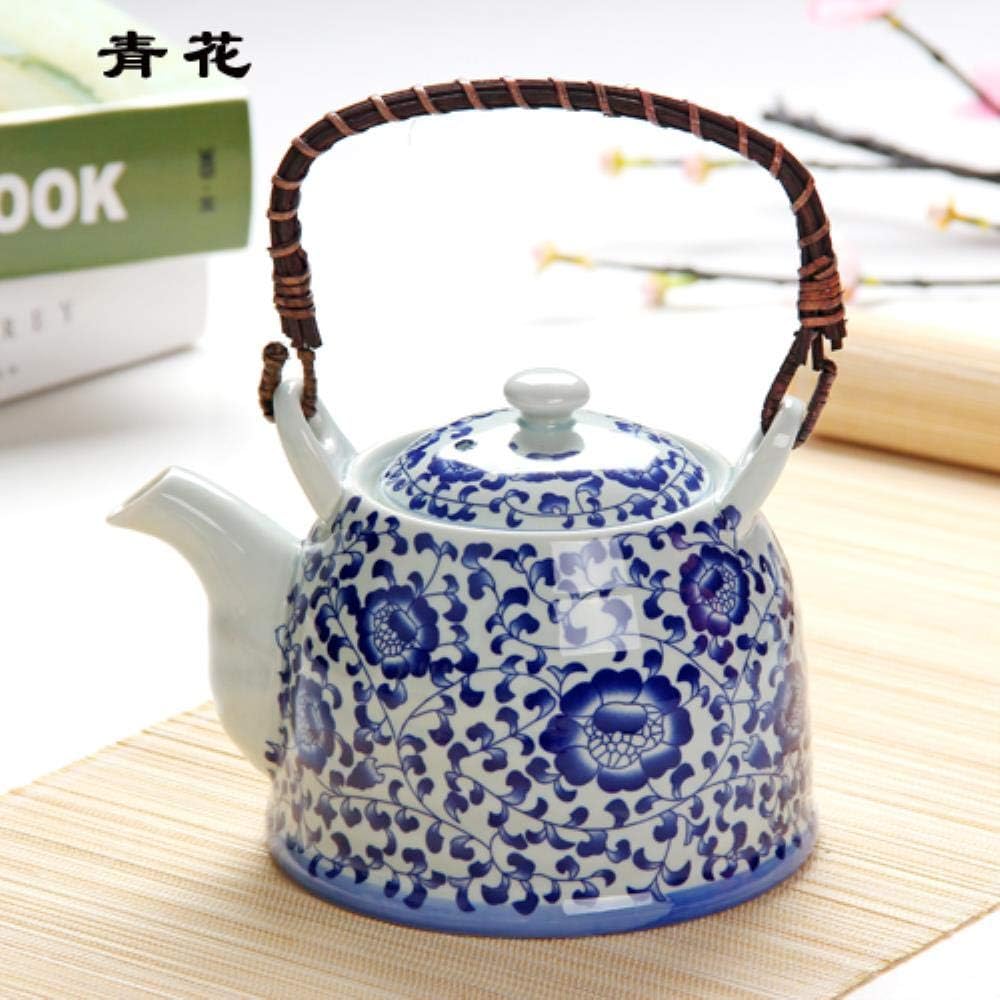 WXG Blue and white porcelain ceramic teapot 1000ml tea set