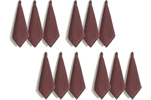 L Linen World Linen Kitchen Towels Set of 12,100% Linen Decorative Tea/Kitchen Towels 14 x 14 Inch,Stone Washed European Flax Linen Dish Towels,Coco