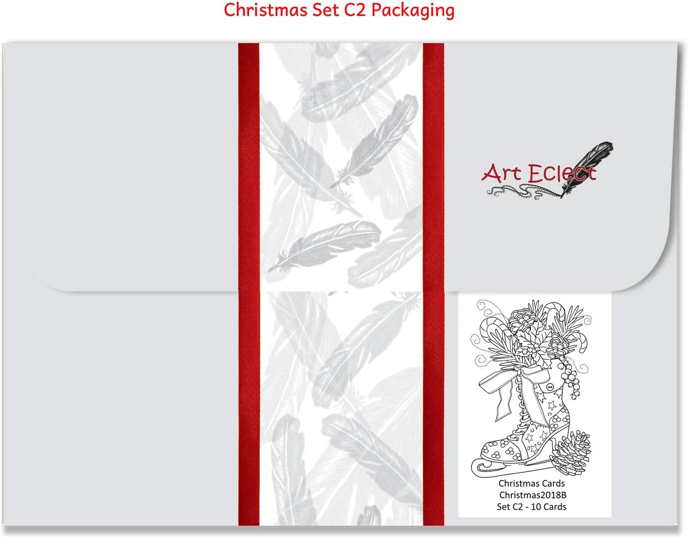 Art Eclect Christmas Colouring Cards for Adults 10 Different Designs with Envelopes Included (Christmas 2018B) - Image 5