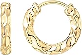 PAVOI 14K Gold Plated Chunky Huggies Earrings for Women - 925 Sterling Silver Posts Small Gold Huggie Hoop Earrings - Ultra Thick Hoops Trendy Jewelry