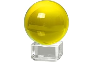 LONGWIN 40mm(1.6 inch) Solid Mini Fengshui Crystal Ball Healing Crystals(Yellow)