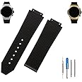 MMBAY Big Bang Rubber 25mm Silicone Watch Bands Replacement Fit for Hublot 19mm*25mm*22mm Big Bang Watch Strap Wirstband(without metal buckle) For Men and Women
