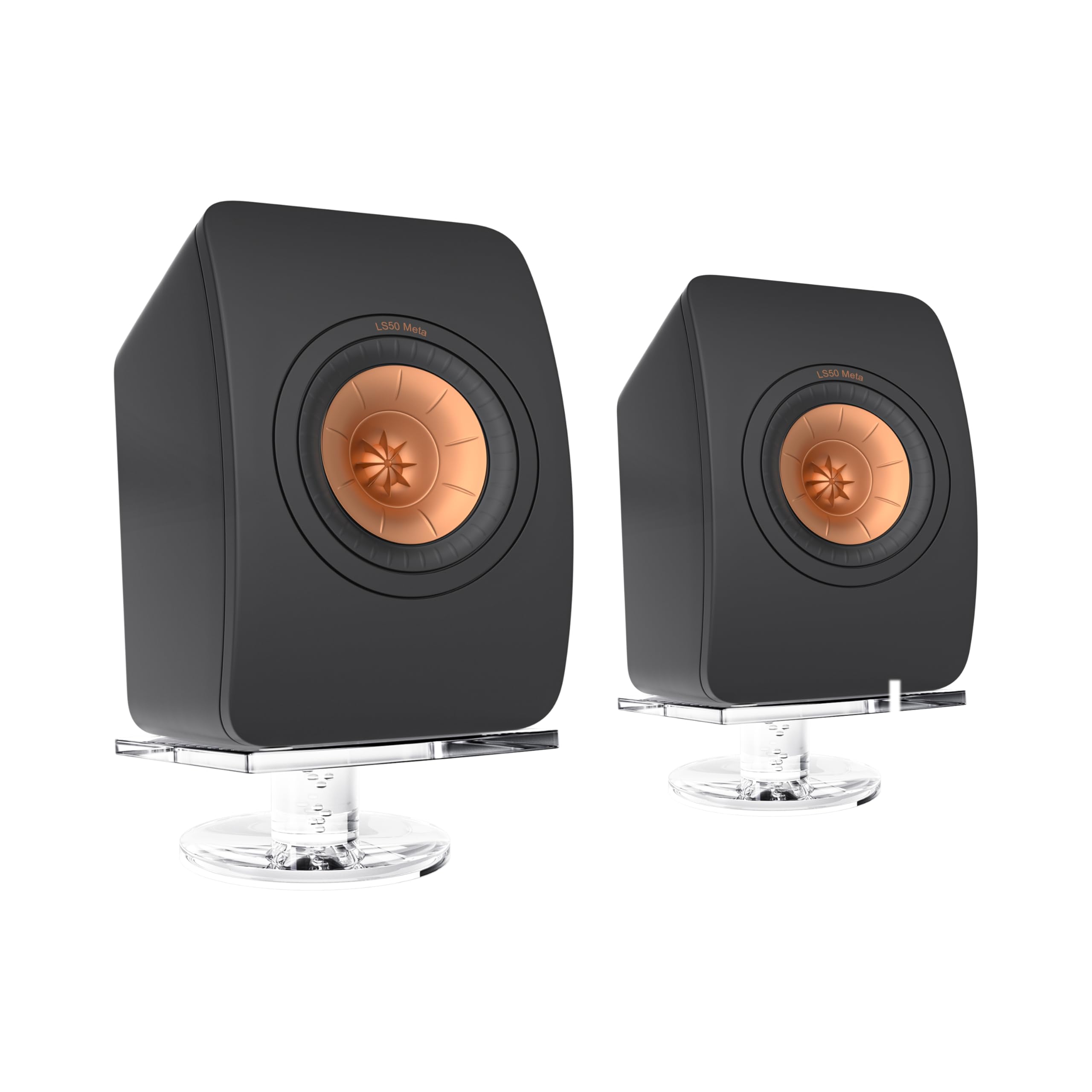Photo 1 of Acrylic Desktop Speaker Stand, 10°tilt Design Studio Monitor Stand, Bookshelf Desktop Audio Stand, Compatible with a Variety of Speaker Stands(1 Pair)