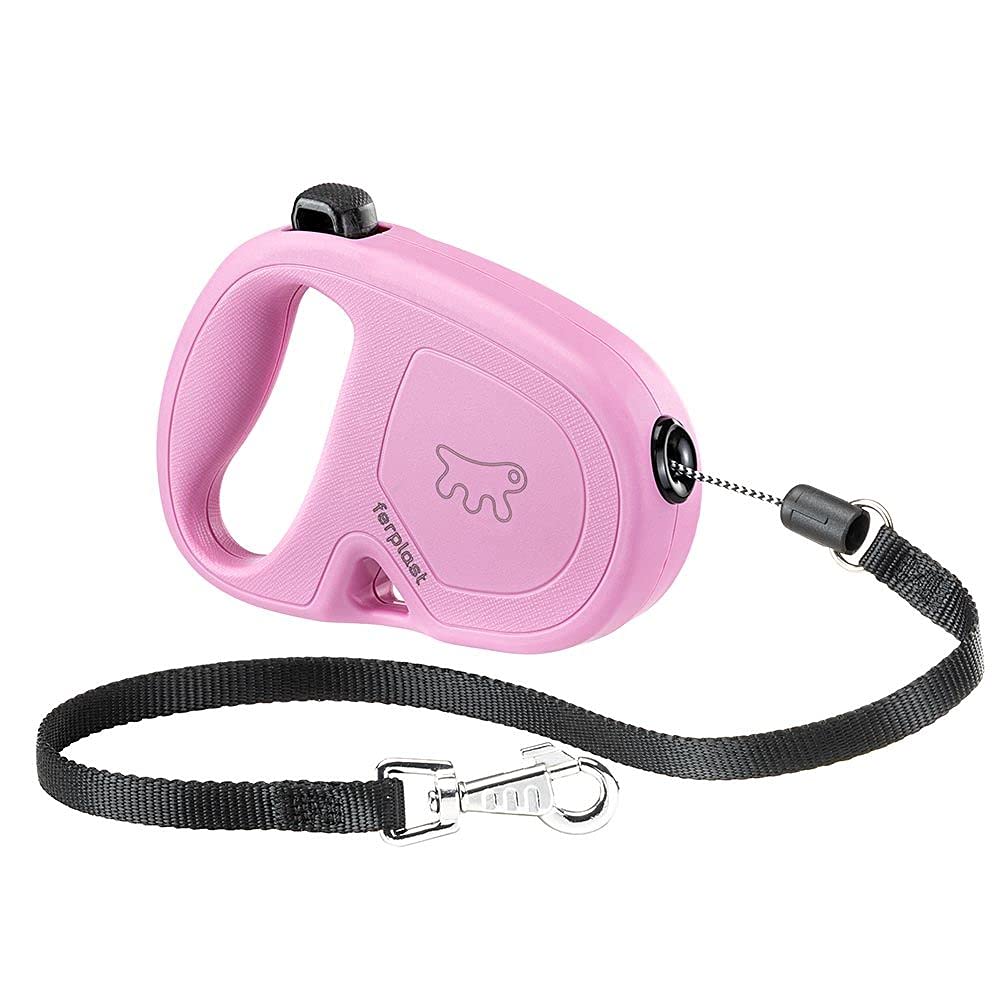 Ferplast Extendable Leash for Medium Dogs FLIPPY ONE CORD S, Retractable cord 4,5 m, max 12 kg, Pink