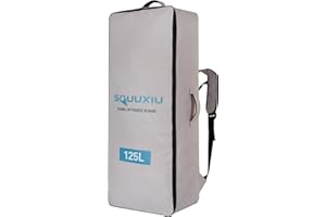 SOUUXIU Inflatable Paddleboard Backpack 105L/125L Waterproof with Side Mesh Pocket+ Buckle Strap, SUP Surfboard Bag Oxford Cloth Lightweight Paddle Board Backpack for Surfing Paddleboarding