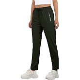 IWOLLENCE Women's Active Stretch Pants Quick Dry | Breathable Outdoor Athletic Running Joggers Comfy Fit Fitness Travel Hiking Pant with Zipper Pockets