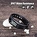 Fitness Tracker Watch IP67 Waterproof Bluetooth Wireless Smart Bracelet with Continuous Heart Rate Monitor Step Calorie Sleep Counter Sports Smart Band for Android and IOS Phones (Black）DAWO
