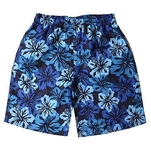 Men Swim Trunks, JOYFEEL Print Quick Dry Casual Elastic Waist Beach Shorts Surfing Running Active Watershort Pockets Blue