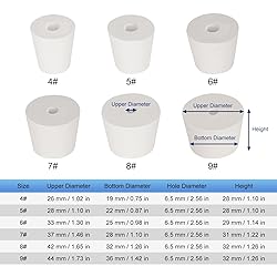 Labasics 5# Single-Hole Rubber Stoppers, 5-Pack