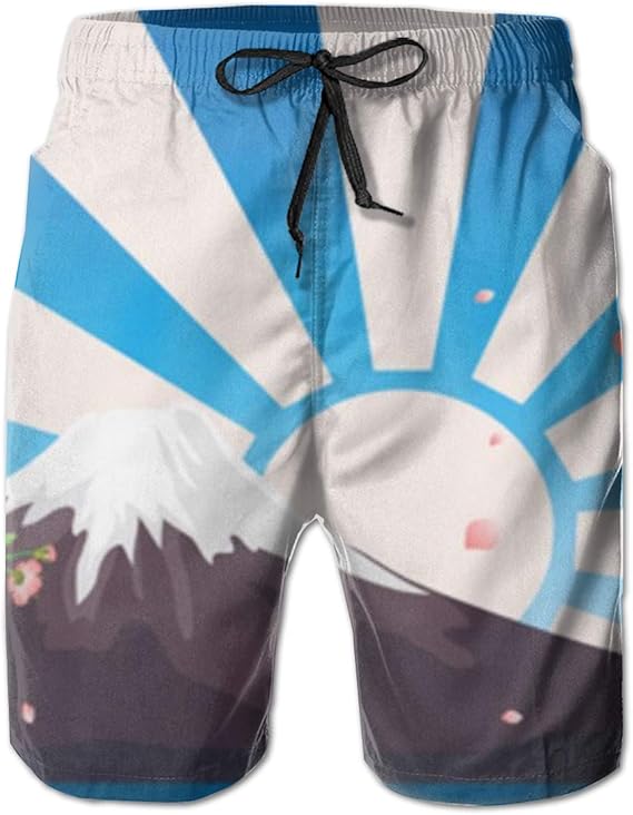 Amazon Co Jp 富士山と桜 日本 水着 メンズ 海パン サーフパンツ ビーチパンツ 水陸両用 通気速乾 スイムパンツ 短パン オシャレ 人気 服 ファッション小物