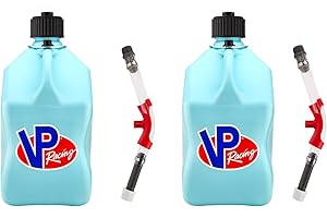 VP Racing 3632-CA, SQUARE Motorsport Jug 5.5 GALLON -Sky, With Deluxe Filter Hose, and Hose Bender - (2 Pack)