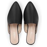 MUSSHOE Women&rsquo;s Pointed Toe Mule Flats: Comfortable Lightweight Slip On Backless Loafers with Memory Foam for Office Work &amp; Dressy Casual Wear