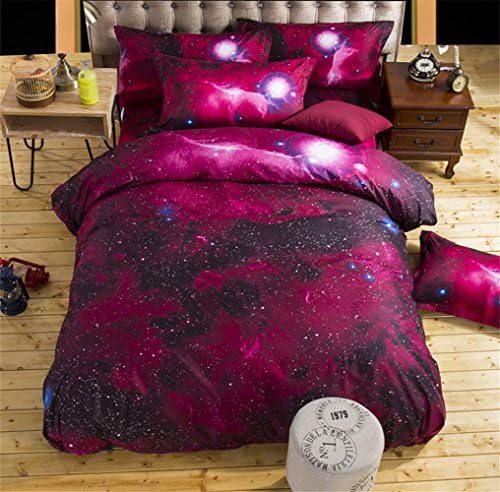Peitero 4pcs 3d Mysterious Boundless Galaxy Sky Starry Night Bedding Sets Twin/Full Quilt Cover Set £¬Size:200230cm