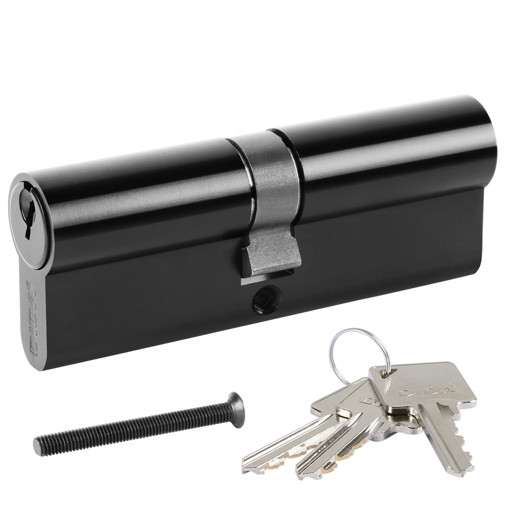 DIDA® 85mm(40/45) Euro Cylinder Lock,UPVC Door Lock Barrel with 3 Keys,High Security,Anti-Pick Anti-Bump Anti-Drill,Matte Black Finish,Suitable for All Door Types,BS EN 1303:2010