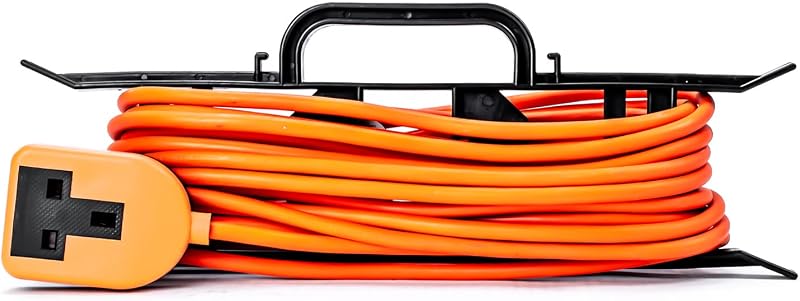 Status 10m Heavy Duty Extension Lead Single Socket Orange 13A Outdoor Power