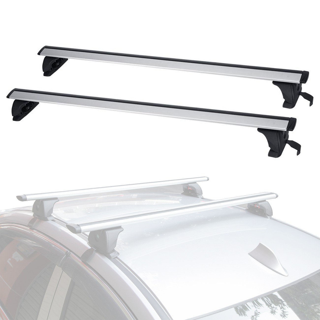 ALAVENTE Universal Roof Rack Cross Bar Set with Lock Adjustable for