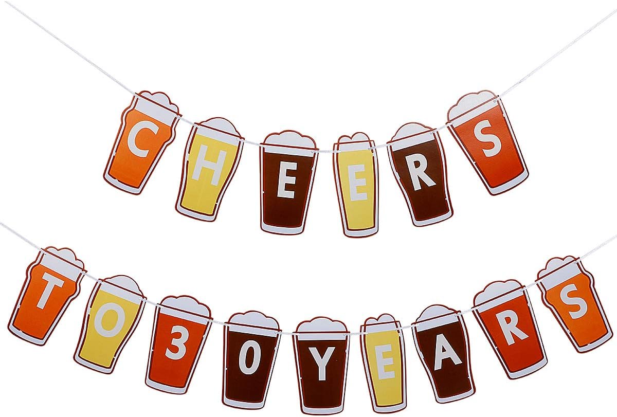 Amazon Com Beer Sign Cheers To 30 Years Banner 30th Birthday