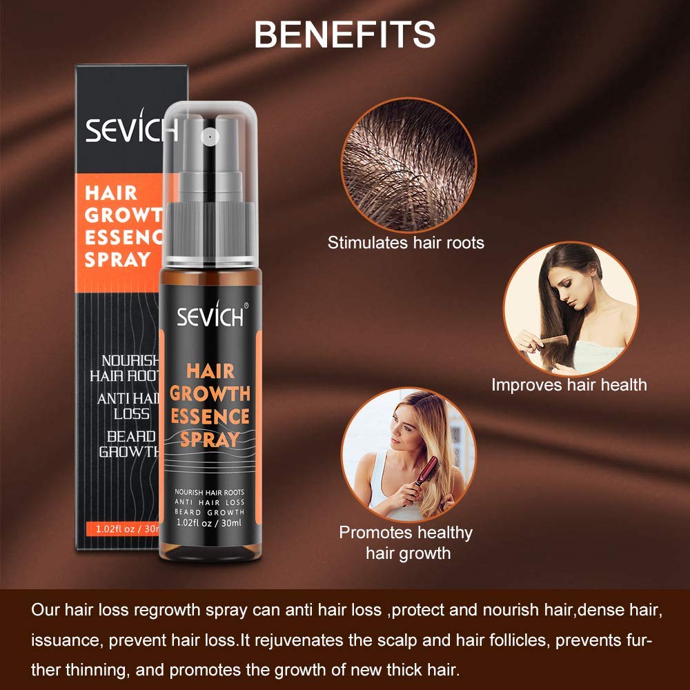 Hair Grow Spray, Anti Hair Loss, Thinning, Balding, Natural Ingredients Hair Regrowth Treatment for Stronger, Thicker, Longer Hair Grow, Repair Hair Follicles, All Hair Types, Men and Women : Beauty