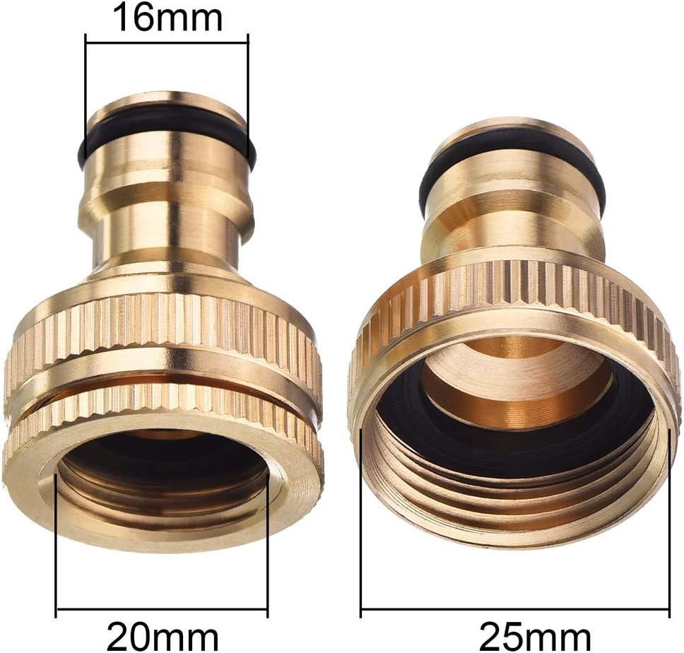 Betoy Brass Hose Fitting 4 Pcs 1/2'' & 3/4'' External Thread, Yellow, Piccolo - Image 3