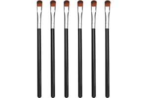 Qancekoo 6 PCS Little Make up Eyeshadow Brushes with Soft Synthetic Hairs, Flat Rounded Concealer Brush Eye Shadow Blending B