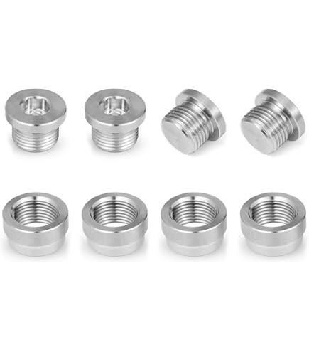 O2 Bung 10-Pack M18 X 1.5 S - Notched Weld-On Bungs For Exhaust In 304 Stainless Steel O2 Sensor Bung - Foto 13