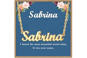 Ldurian Name Necklace Christmas Gifts | Name Pendant Necklace Christmas Gifts | 14K Gold Dainty Name Plate Necklaces Birthday Jewelry Gift for Teen Girls