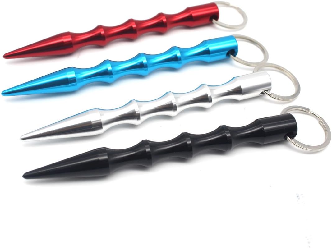 Aggice Defense Keychain Metal Defense Keychain, 4 Pack Defense Solid Aviation Aluminum Keychain