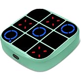 Tic-Tac-Toe Bolt Game, 4-in-1 Handheld Puzzle Games Console, Electronic Tic-Tac-Toe Game for Educational and Memory Growth, Portable Travel Games for Car Ride, Board Games for Kids and Adults (Cyan)