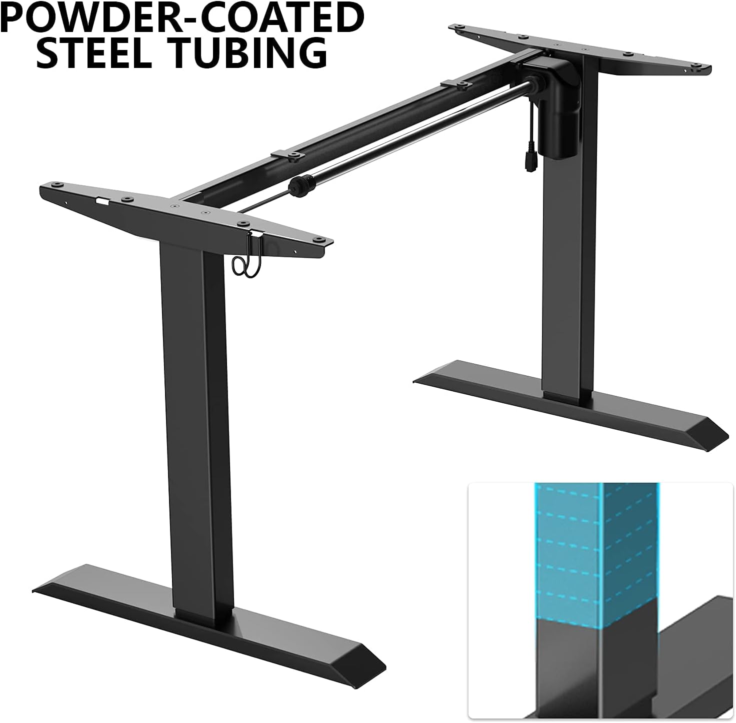 Electric Stand up Desk Frame Height Adjustable Electric Standing Desk，Home Office Stand Up Desk Workstation，Frame Only (03, Black): Kitchen & Dining