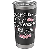 Promoted To Memaw Est 2026 First Time Mom Mother's Floral Stainless Steel Insulated Tumbler
