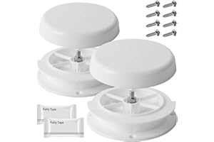 Aussio 2-Pack Mushroom Style RV Roof Vent Cap with Putty Tape and Screws, Universal RV Attic Mushroom Plumbing Vent Cover Replacement for Camper Trailer Ceiling Roof Plumbing Ventilator Cap - White