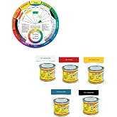 One-Shot 1 5 Color Lettering Enamel-Pinstripe Paint Kit with Custom Shop Striping Brush Set and Color Wheel