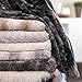 Chanasya Super Soft Fuzzy Fur Faux Fur Cozy Warm Fluffy Beautiful Geometric Pattern Plush Sherpa White Fur Microfiber Throw Blanket (50