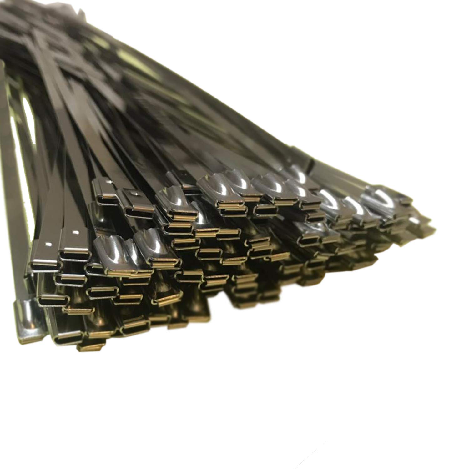 100Pack 300mm x 4.6mm Stainless Steel Wire Cable Zip Ties Straps