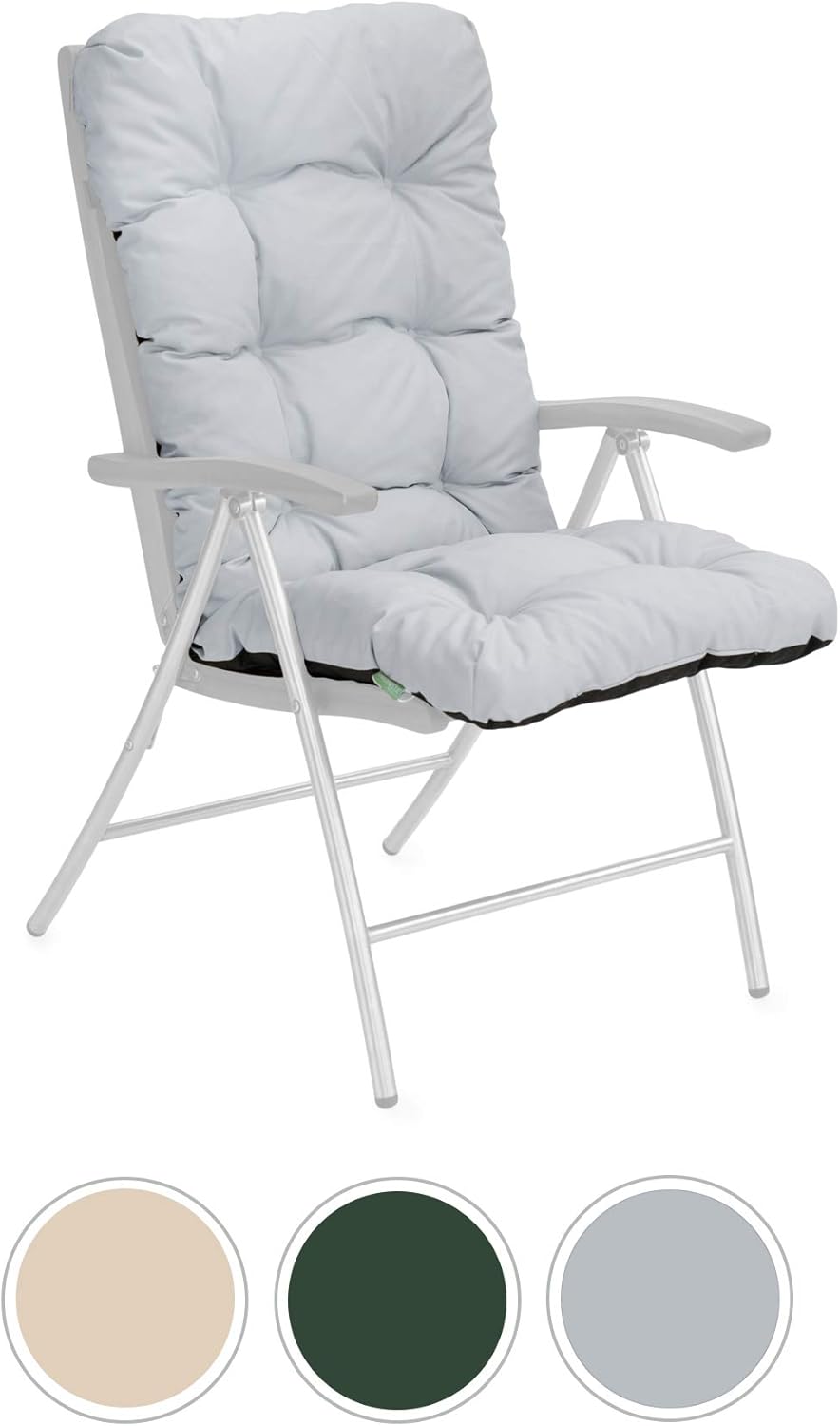 green patio cushion on Gardenista Garden Chair Seat Cushion With Back Green Water Resistant Easy Clean Fabric Soft Touch Comfortable Outdoor Indoor Dining Furniture Seat Pad Decorative Pillows Garden Furniture Accessories