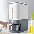 Large Rice Dispenser, Large Grain Container Storage with Lid Measuring Cylinder Moisture Proof Household Cereal Dispenser Bucket for Kitchen Soybean Corn