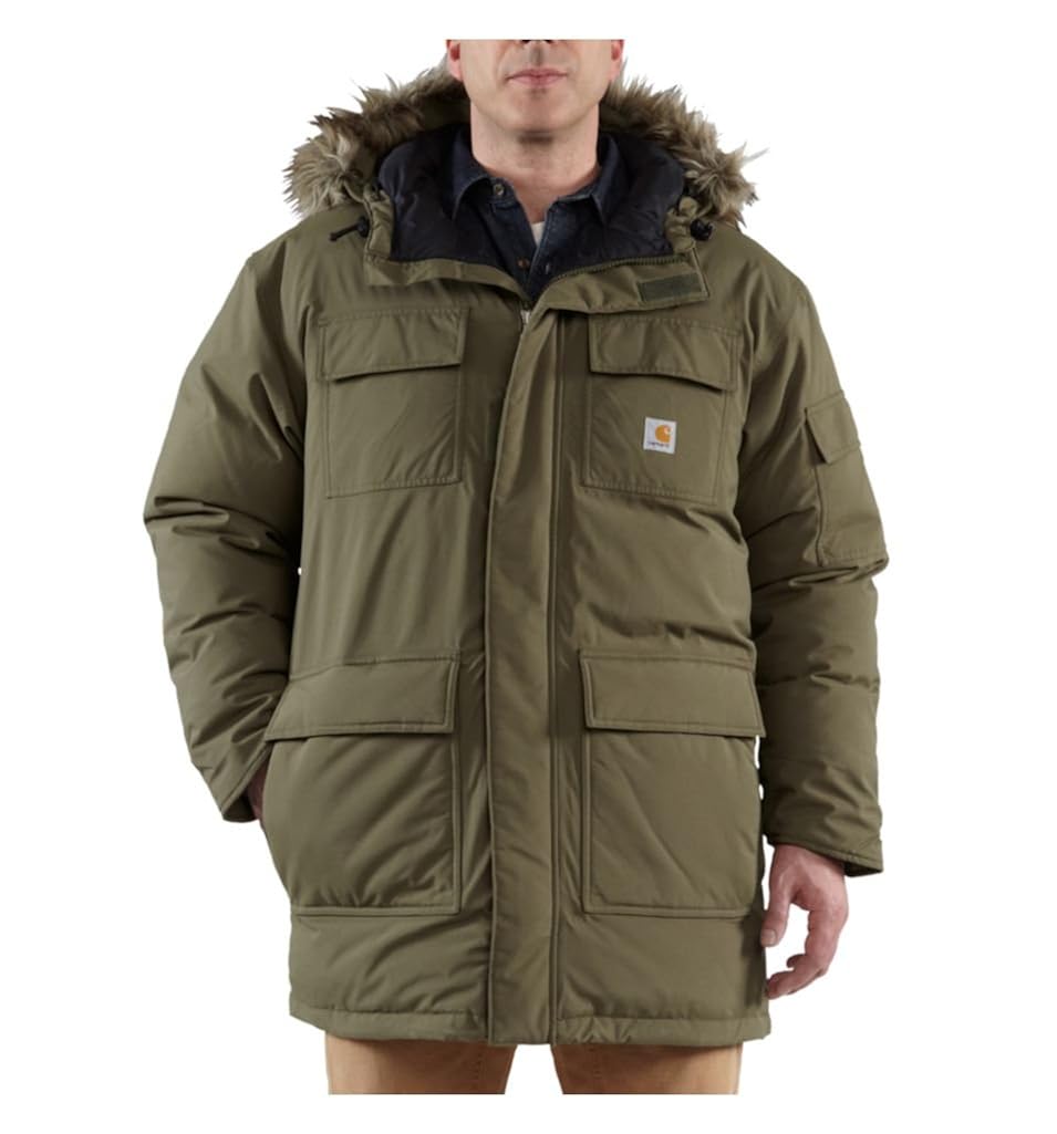 Carhartt Down Kalkaska Snorkel Parka, Army Green, Large Amazon.in